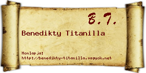 Benedikty Titanilla névjegykártya